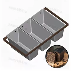 ФОРМА для хлеба СЕКЦИЯ 3 Л11 с ручками,145х100 h100мм, металл.