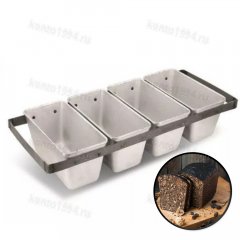 ФОРМА для хлеба СЕКЦИЯ 4 Л11 с ручками,145х100 h100мм, металл.