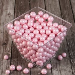 Цветное дражже - шарики перлам.розовые - 8мм (1кг)