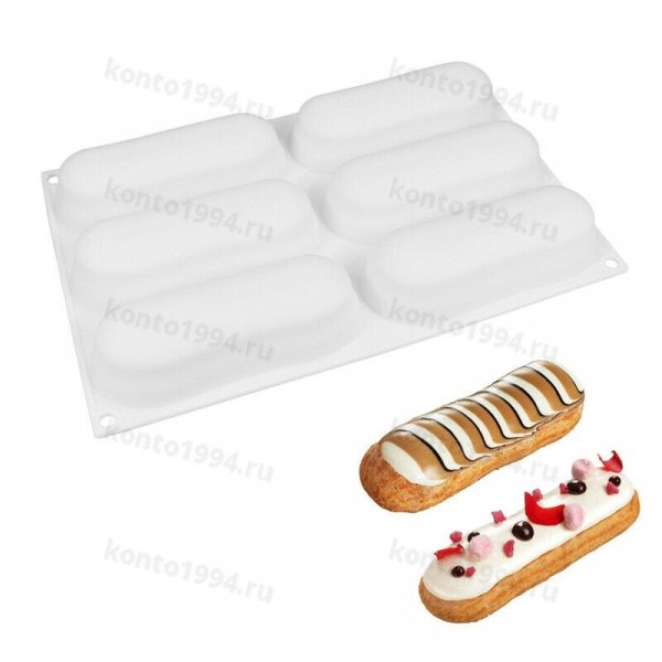Форма для муссовых пирожных "ЭКЛЕР" 6 ячеек