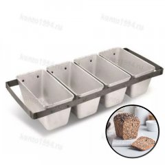 ФОРМА для хлеба СЕКЦИЯ 4Л 10, с ручками, 215х105 h105мм, металл.