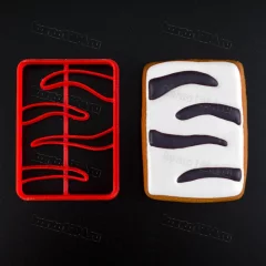 Вырубка для пряника ТИГРИНЫЕ ПОЛОСЫ, пластик, 7*10см, шт