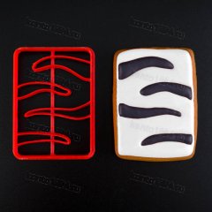 Вырубка для пряника ТИГРИНЫЕ ПОЛОСЫ, пластик, 7*10см, шт