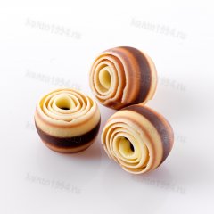 Шоколадный декор "Завитки Трио", L 15мм, d 20мм, 1кг