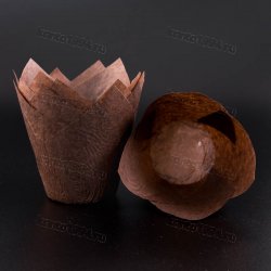 Форма бумажная - ТЮЛЬПАН, d50хh80, корич(2000шт)