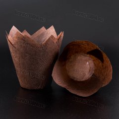 Форма бумажная - ТЮЛЬПАН, d50хh80, корич(2000шт)
