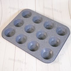 Форма д/выпечки кексов на 12 ячеек,35*26м, метал,гранит.