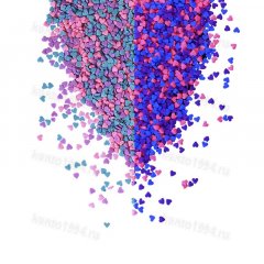Посыпка сахарная декоративная Сердечки НЕОН син/роз/фиол, 390/18, 1,5кг