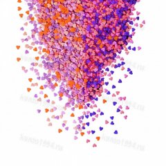 Посыпка сахарная декоративная Сердечки НЕОН оран/роз/фиол, 390/20, 1,5кг