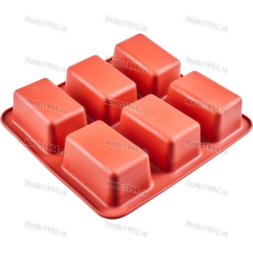 Форма силиконовая Кекс прямоугол., 6 фигур, 90х60xh42
