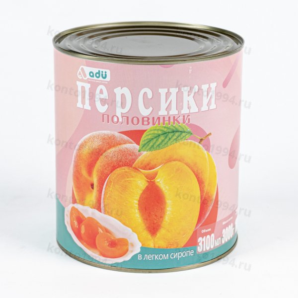 Персики половинки в сиропе 3000г1800 г ADU. Китай