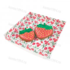 Коробка для ПЕЧЕНЬЯ "Тюльпаны"с прозр. крышкой, 20х20х3см, 10шт