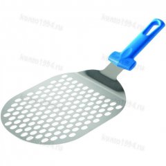 GiMetal Лопатка для пиццы перф, нерж.сталь, ОВАЛ, 17,5х21см, короткая